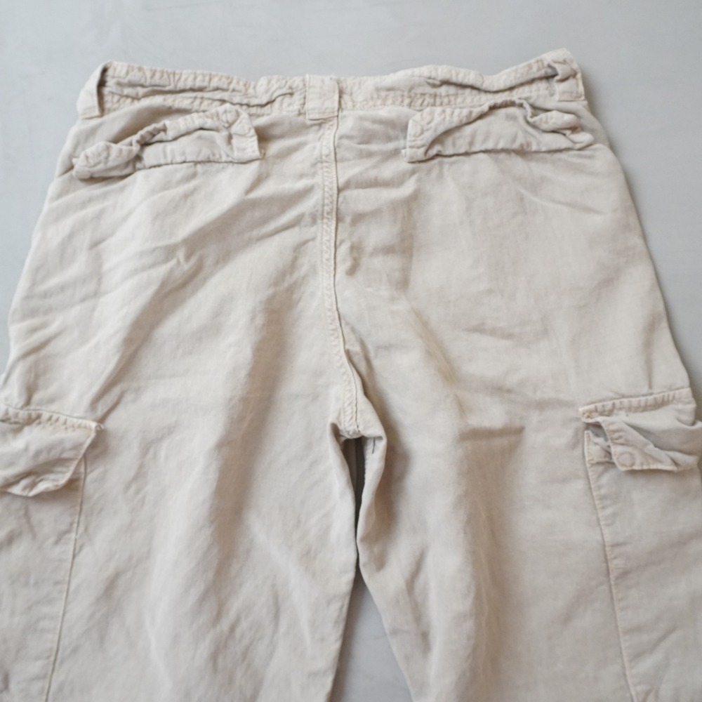 Zara Man Cargo Pants Mens 30 Beige Tan Lyocell Linen Blend Utility Straight Leg - Picture 3 of 8
